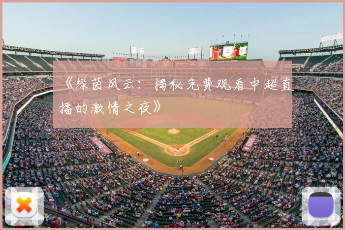 《绿茵风云:揭秘免费观看中超直播的激情之夜》